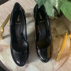 Fendi Black Patent leather 4 inch heels